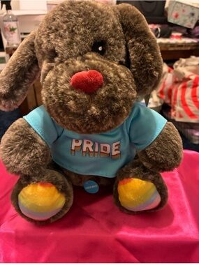 Brown Plush Puppy with Pride Tee